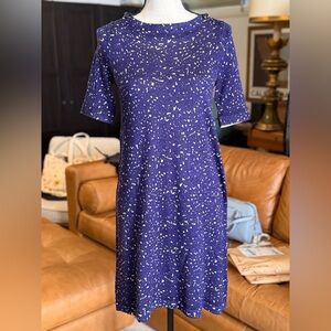 J Crew Lightweight Wool Blue Patterned Dress